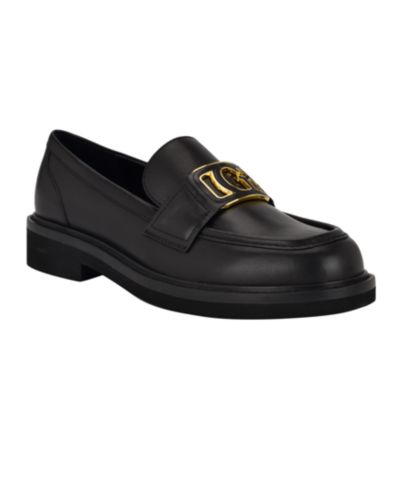 GUESS Women's Shuttle Logo Hardware Round Toe Loafers