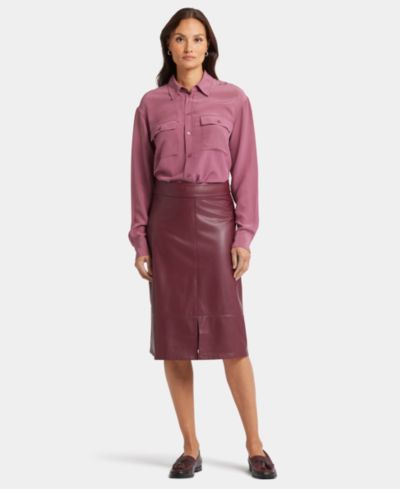 NYDJ Women's Faux Leather A-Line Skirt