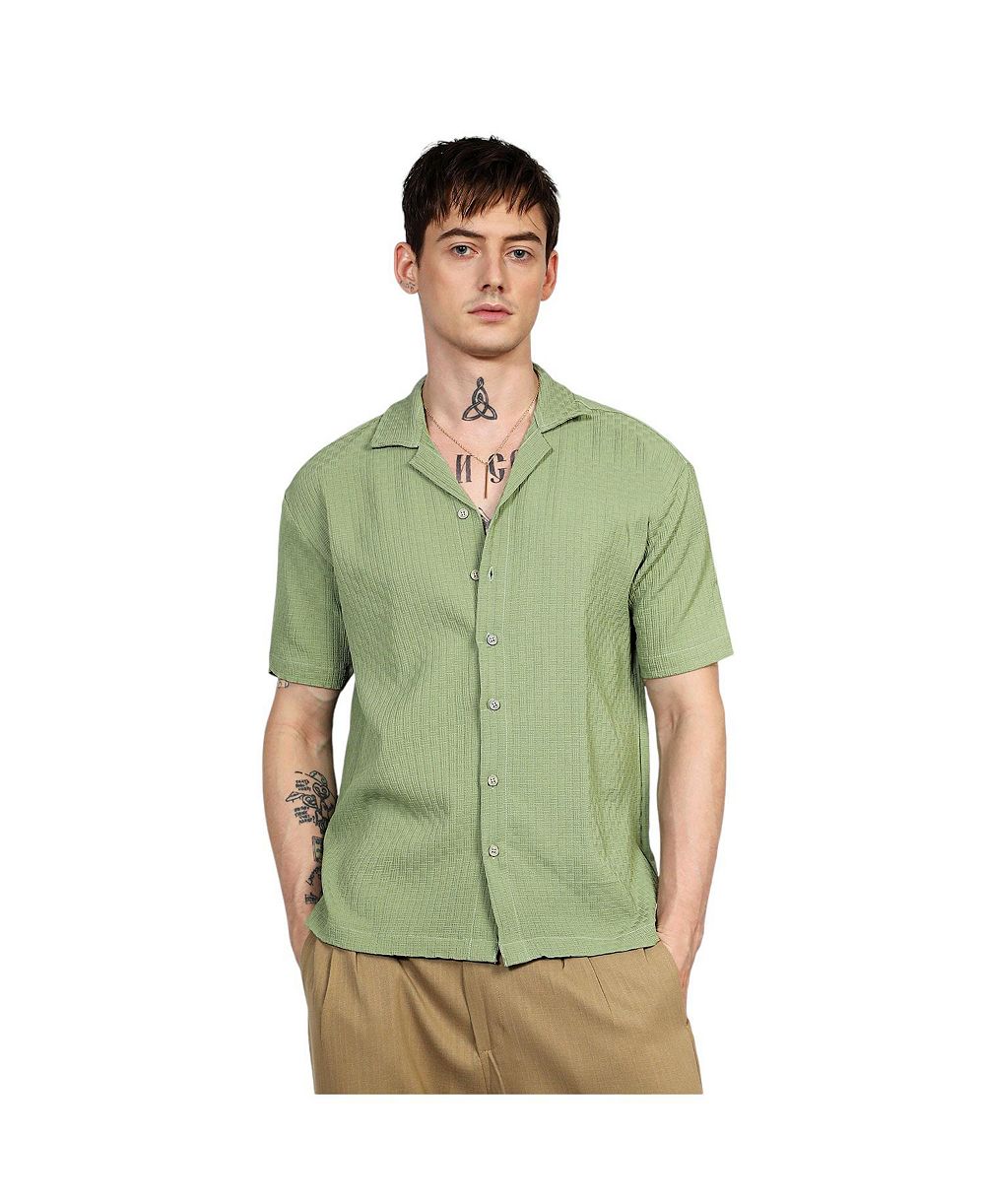 Campus Sutra Men's Multitrack Knit Oversized Shirt