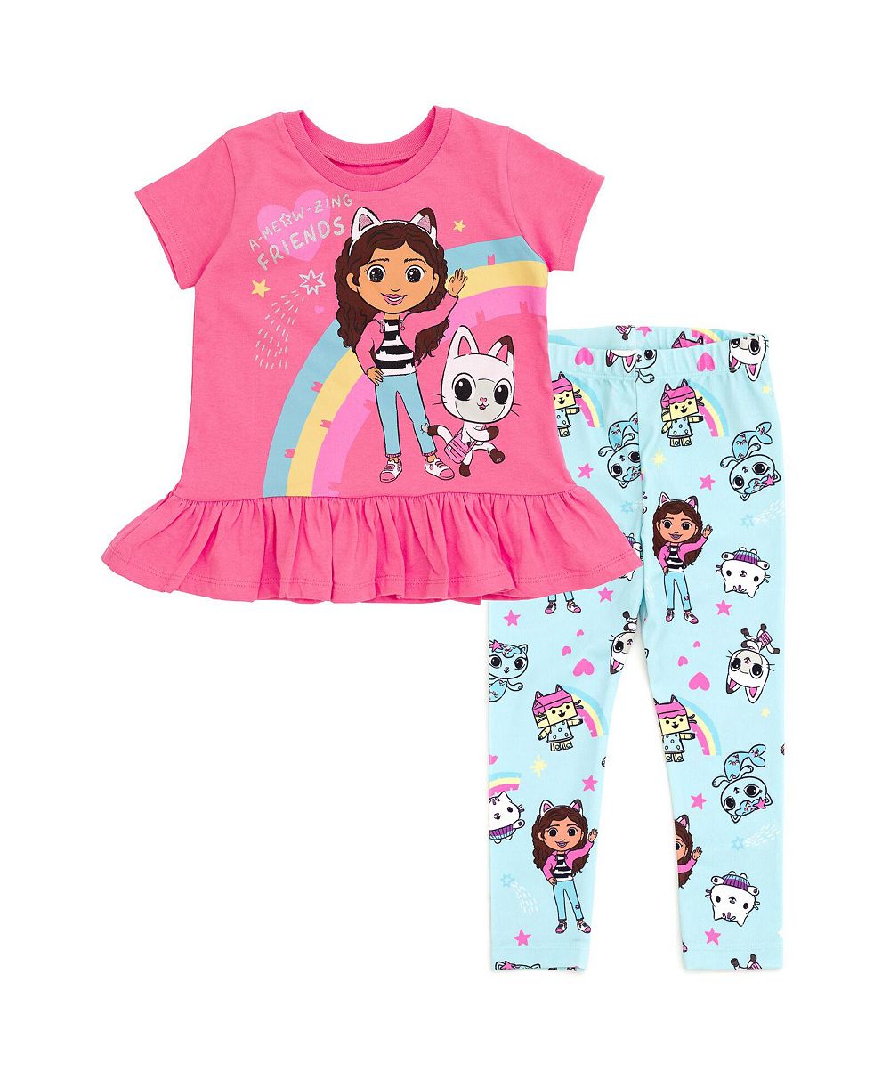 Gabby's Dollhouse Детский комплект из футболки и леггинсов Dreamworks Pandy Paws Box Cakey Cat