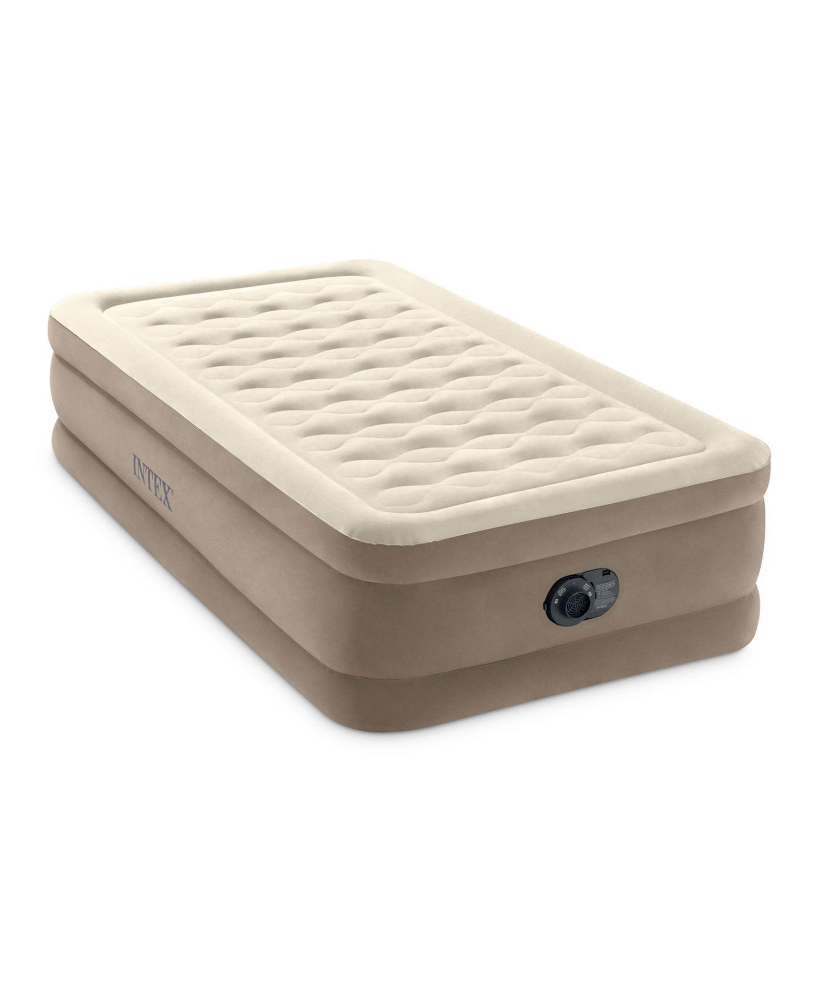 Intex Надувной матрас Dura-Beam Deluxe Ultra Plush со встроенным насосом, Twin