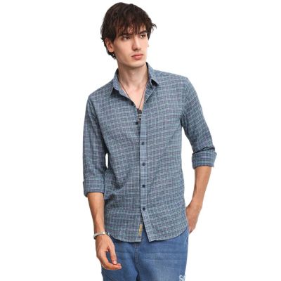 Campus Sutra Мужская рубашка в клетку Icy Blue
