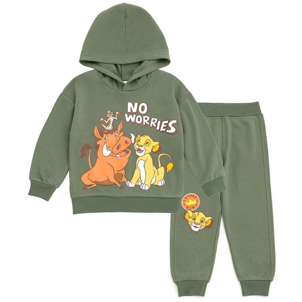 Lion King Детский комплект из флисовой кофты с капюшоном и брюк для мальчиков 2T-5T