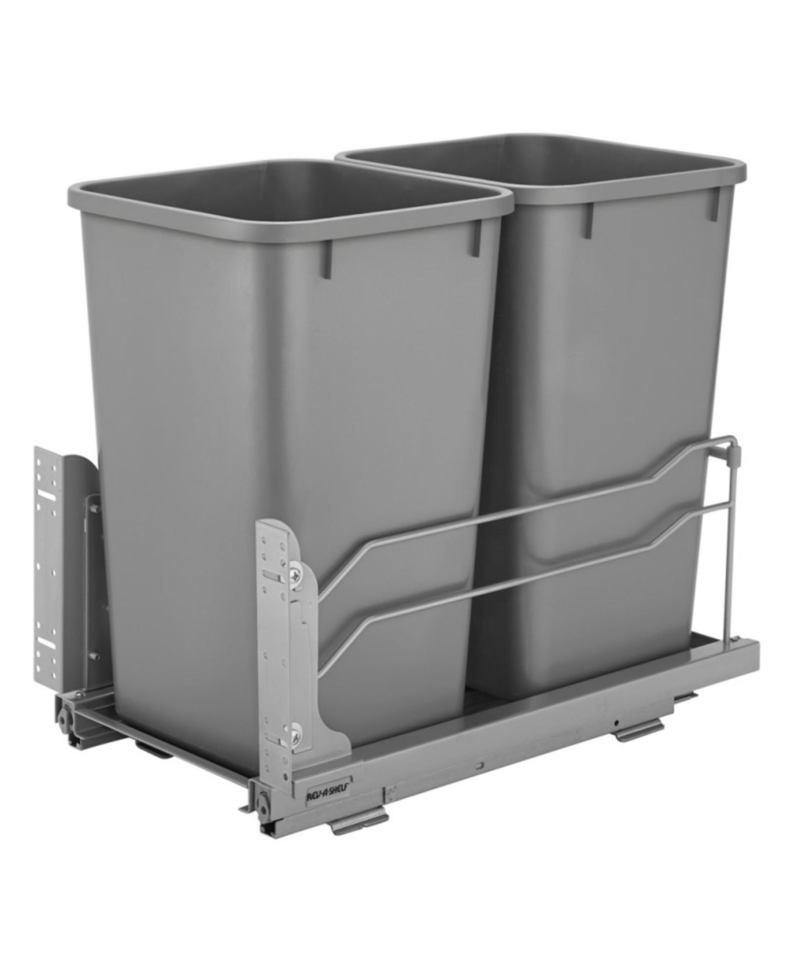 Rev-A-Shelf Double Pullout Trash Can 27 qt. with Soft-close, 53WC-1527SCDM-217