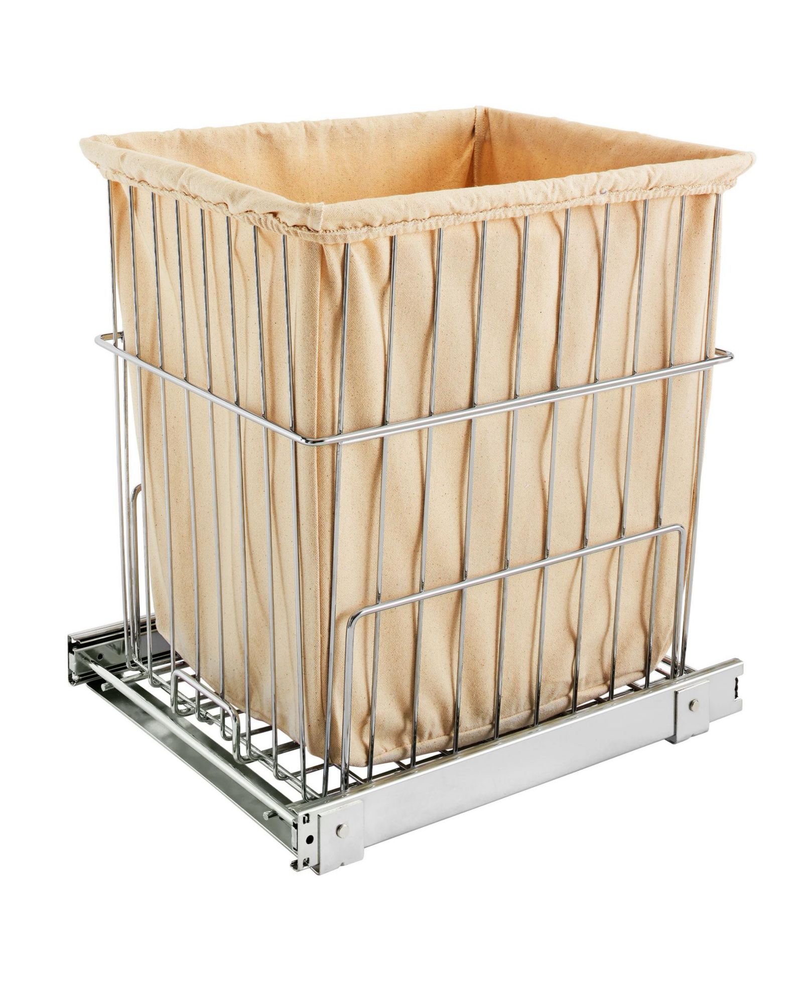 Rev-A-Shelf 20'' Pullout Wire Basket Clothes Hamper, Chrome, HRV-1520 S CR