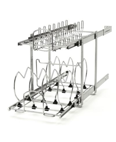 Rev-A-Shelf Pullout Cabinet Pot and Pan Organizer, 11.75" Width, 5CW2-1222-CR