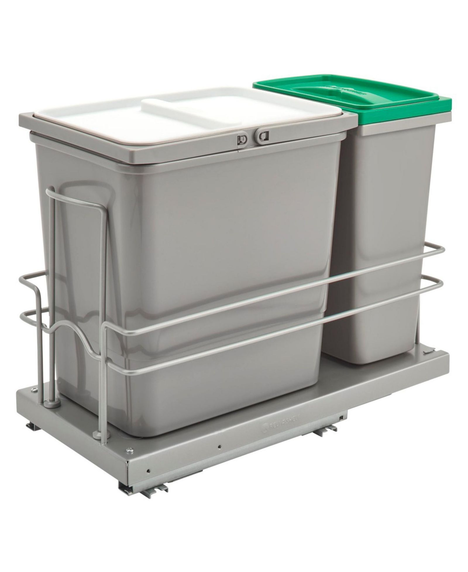 Rev-A-Shelf Undermount Pullout Trash Can Recycle Bin w/ Soft-close, 5SBWC-815S-1