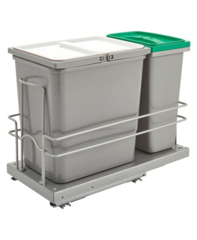 Rev-A-Shelf Undermount Pullout Trash Can Recycle Bin w/ Soft-close, 5SBWC-815S-1