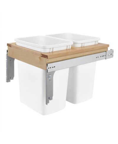 Rev-A-Shelf двойной выдвижной мусорный бак 35 qt, White, 4WCTM-21DM2