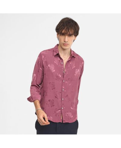 Мужская рубашка Campus Sutra Rouge Pink Self-Design Floral