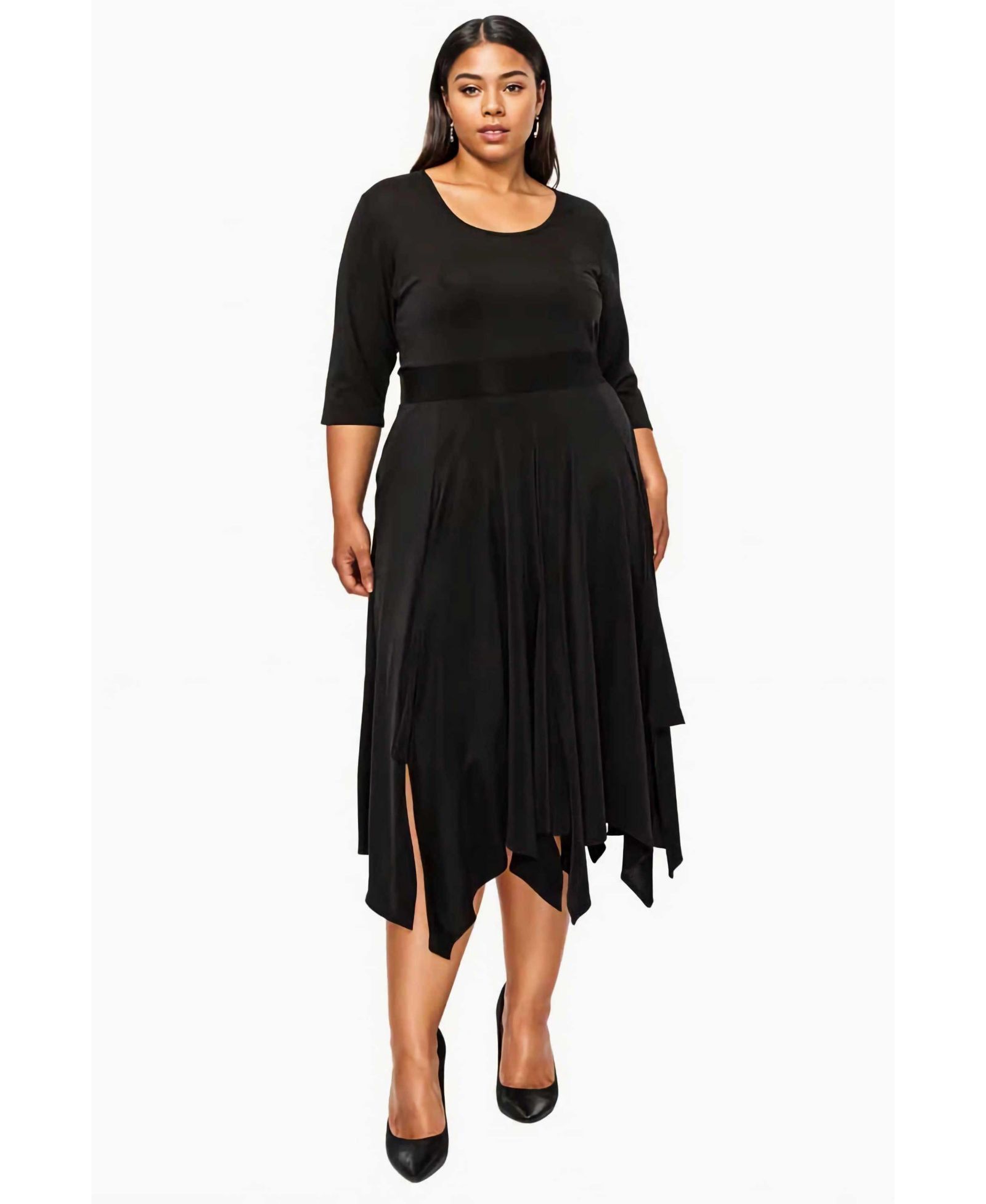 L I V D Plus Size Shay Handkerchief Hem Dress