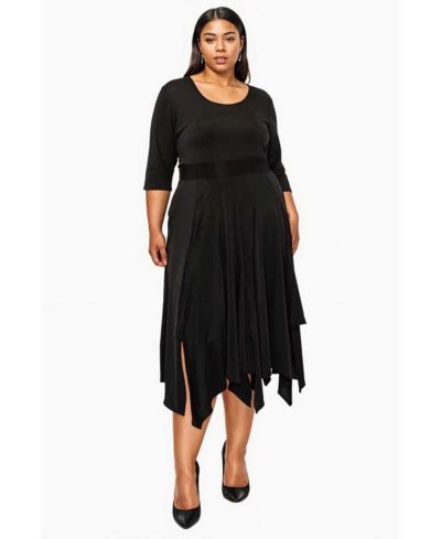 L I V D Plus Size Shay Handkerchief Hem Dress