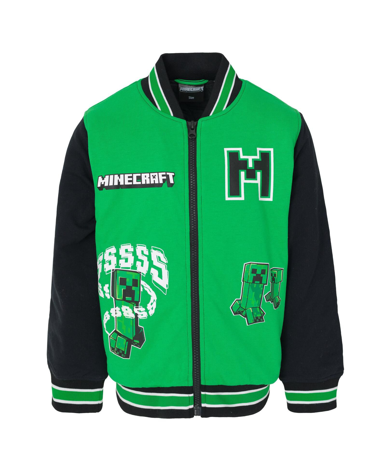 Куртка Minecraft Boys Creeper French Terry Zip Up Varsity Bomber