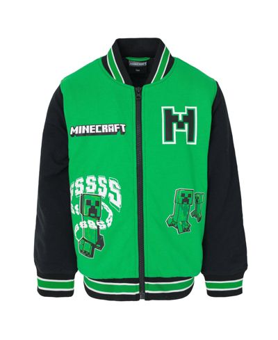 Куртка Minecraft Boys Creeper French Terry Zip Up Varsity Bomber