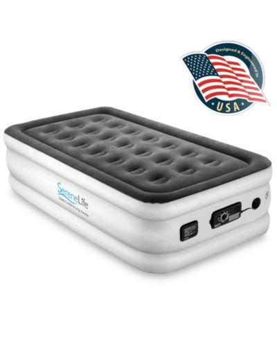 SereneLife 18" Twin Premium Raised Airbed With Built-in Pump
