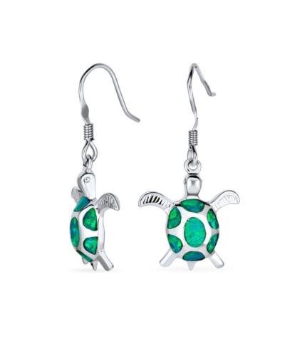 Bling Jewelry серьги-подвески с опалом и морской черепахой