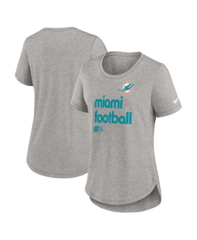 Женская футболка Nike Heather Gray Miami Dolphins Team Shout-Out Tri-Blend