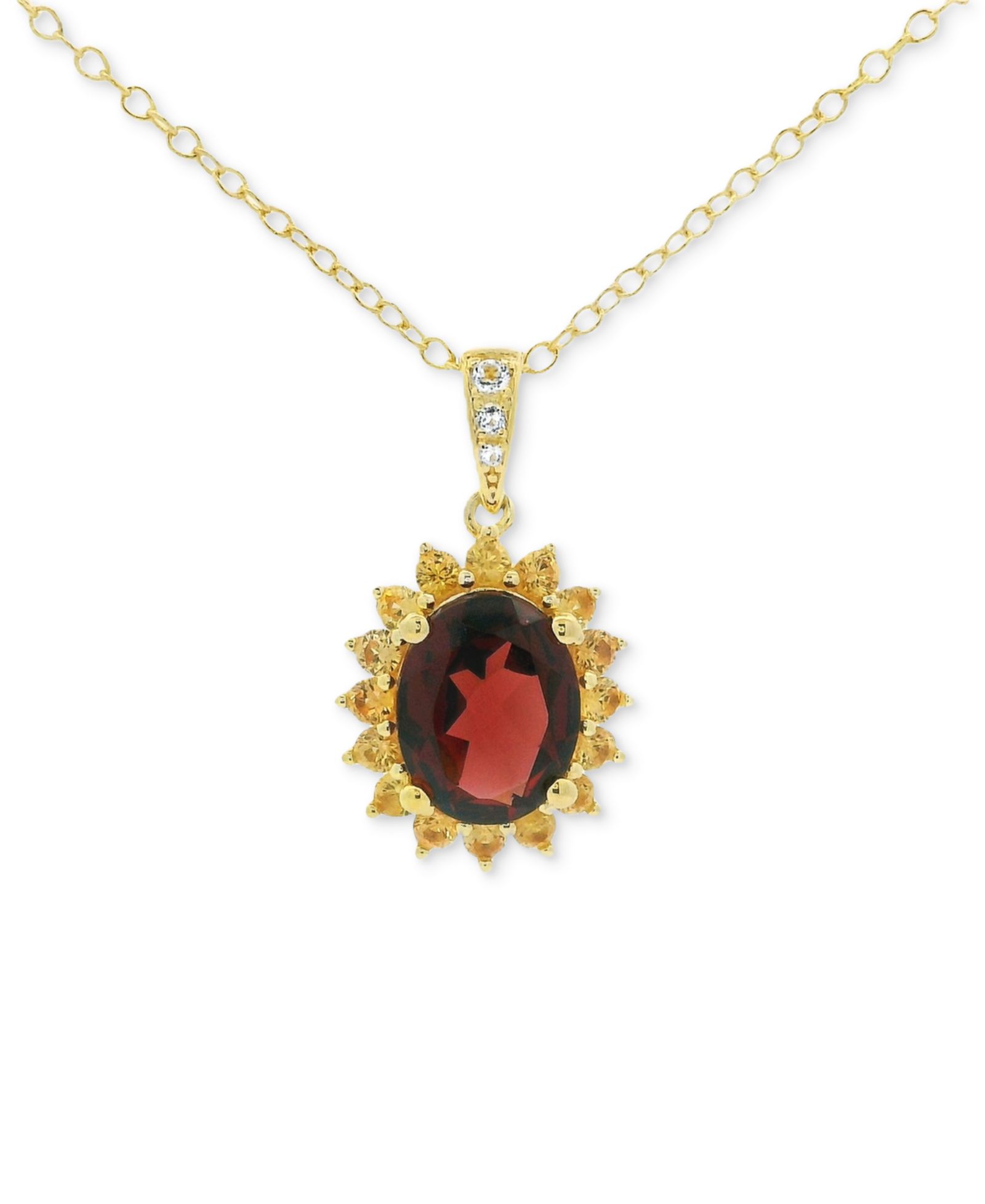 Macy's Ожерелье-кулон Multi-Gemstone Framed Oval, 18"