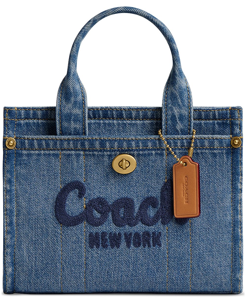 COACH Мини джинсовая сумка-тоут 20