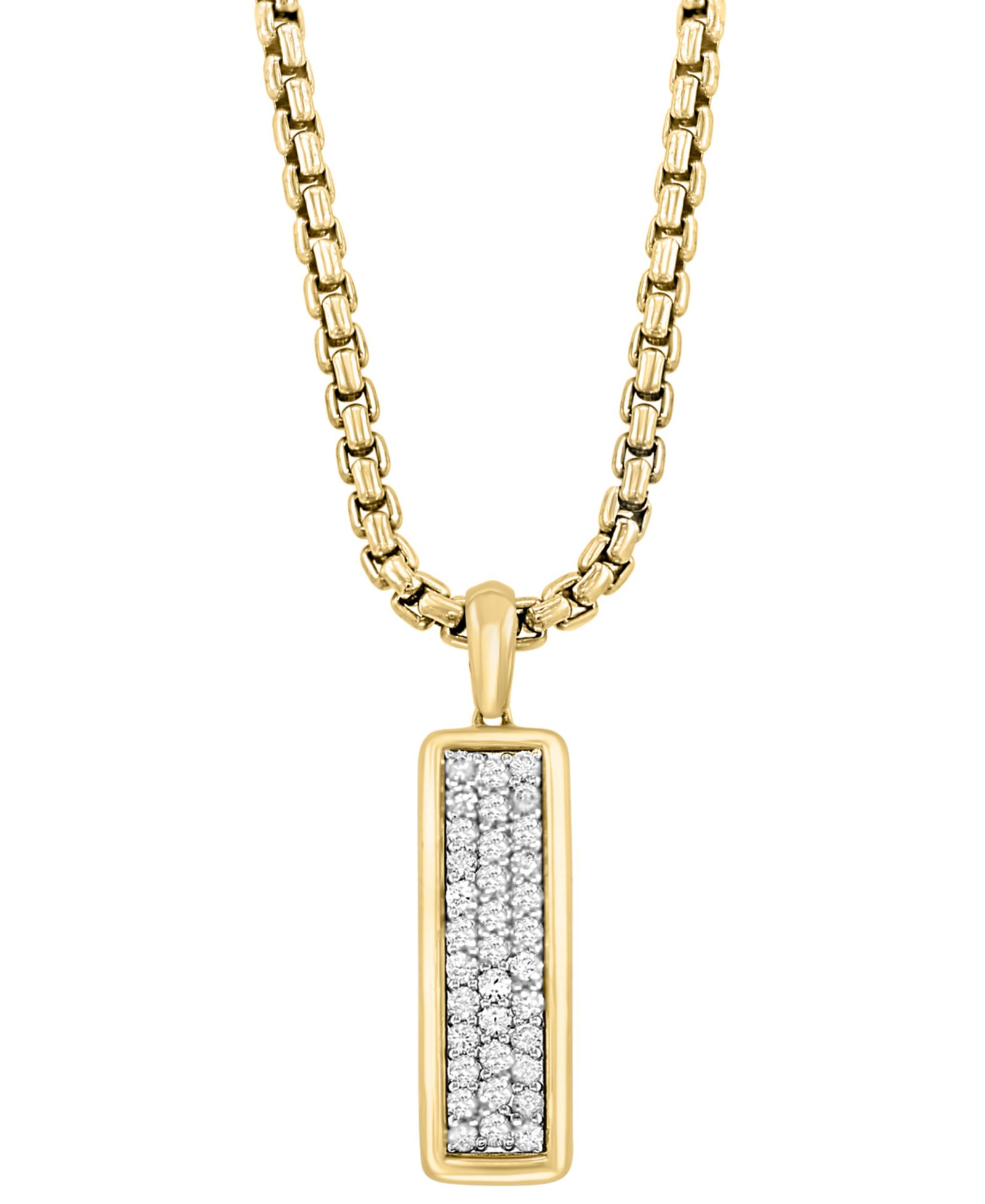 Мужская подвеска-ожерелье EFFY® Zircon Cluster Dog Tag в позолоченном серебре