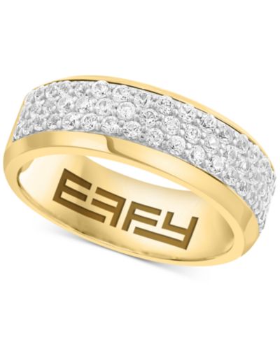 EFFY® Мужское кольцо Zircon Pavé в серебре с напылением Gold-Plated