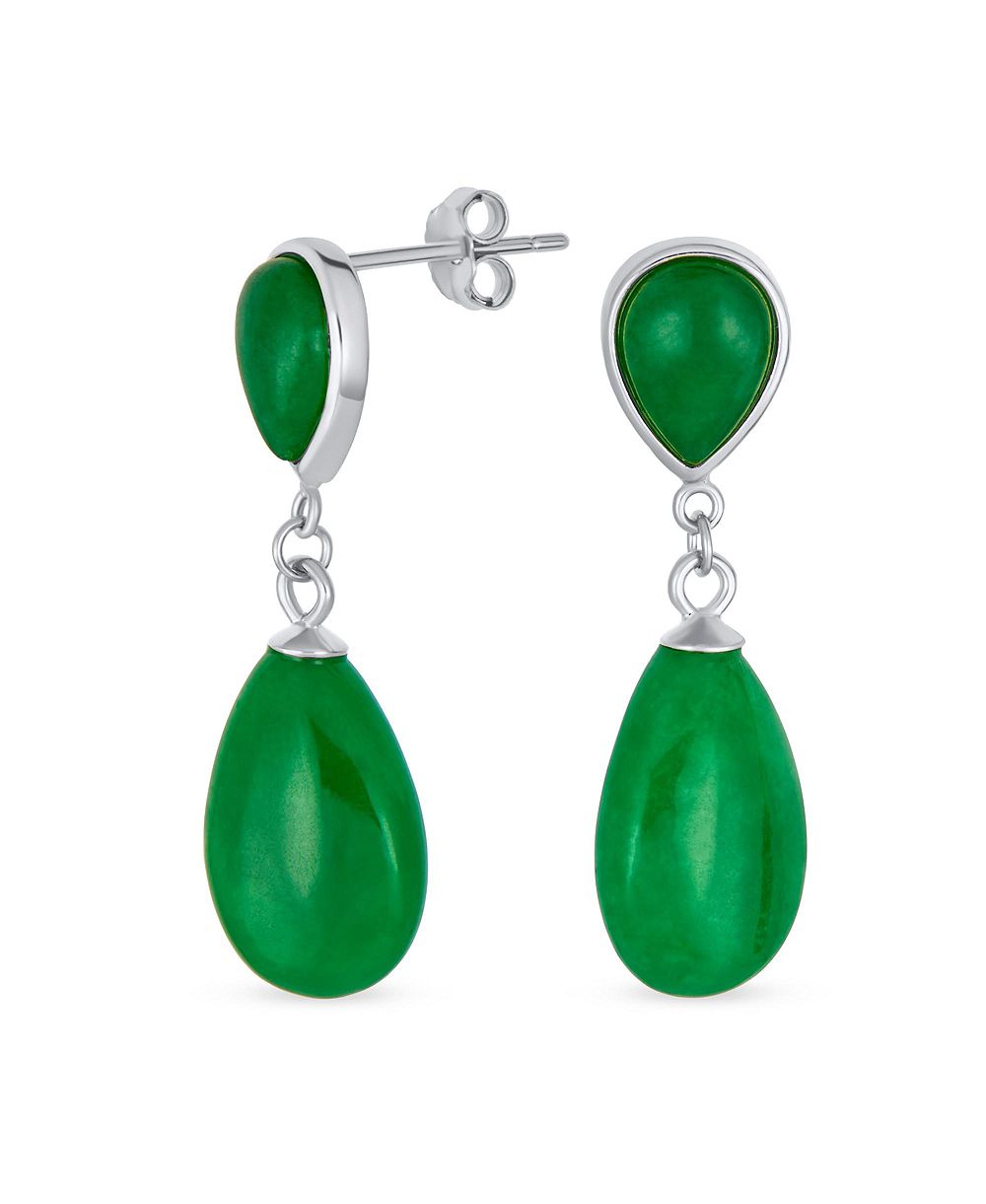 Bling Jewelry серьги Dangle Drop с натуральным камнем и позолотой