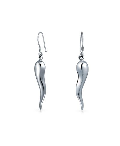 Bling Jewelry Protection Italian Horn Chili Pepper Dangle Earrings .925 Sterling Silver