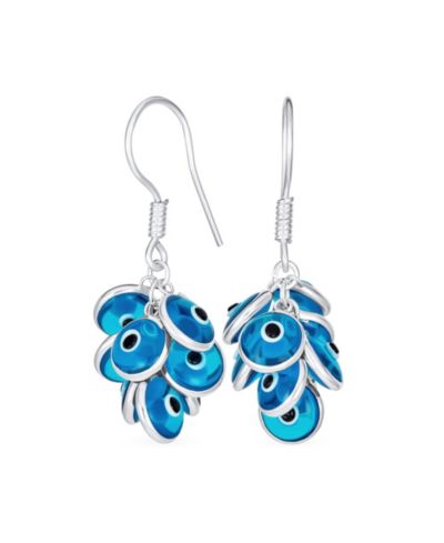 Bling Jewelry Серьги-подвески с глазом фатимы из стерлингового серебра 3D
