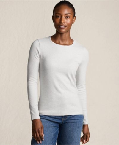 Lands' End Women's Tall Long Sleeve Micro Rib T-Shirt