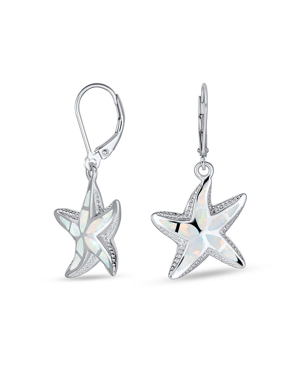 Серьги Bling Jewelry с перламутром, морской тематикой и морской звездой из стерлингового серебра