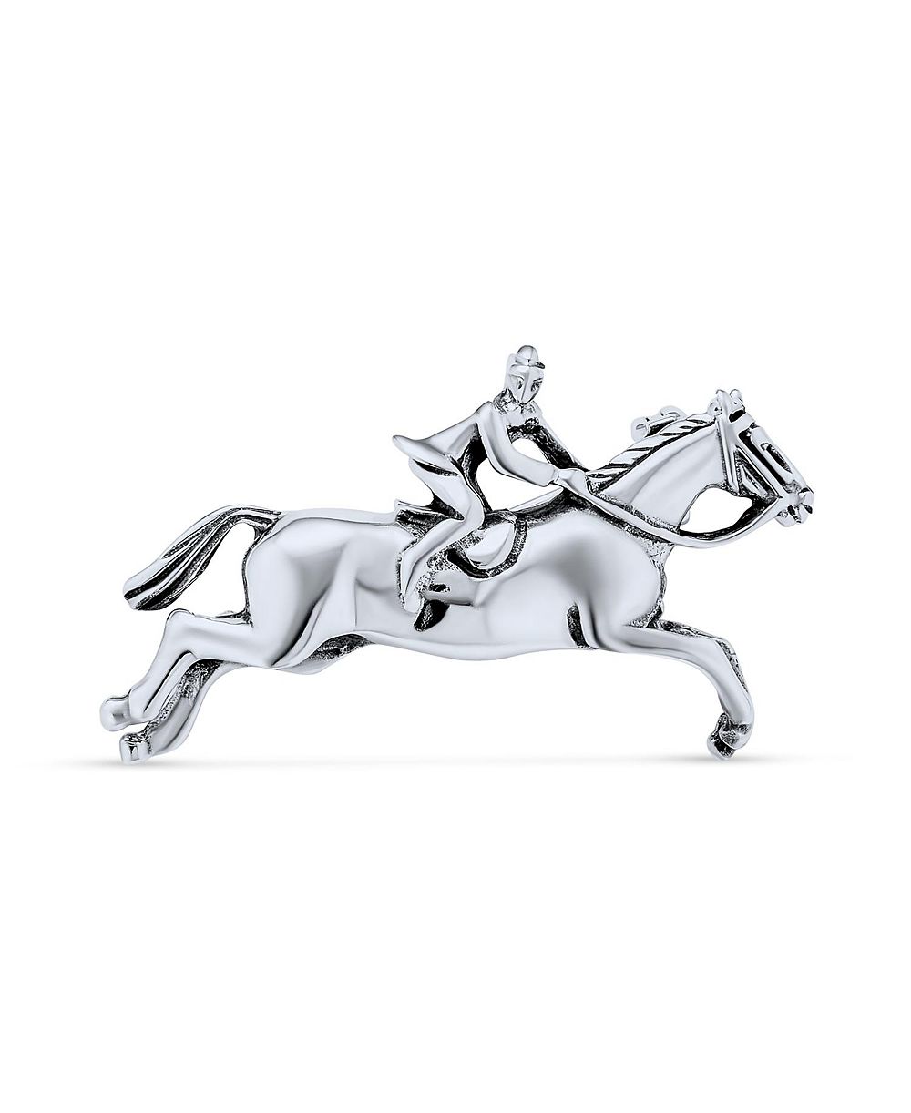 Bling Jewelry брошь в виде лошади, западный стиль, серебро.925 Sterling
