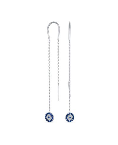 Bling Jewelry серьги-протяжки с синим CZ Evil Eye