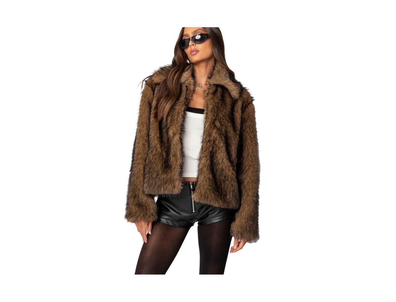Куртка Edikted Womens Mob Wife Faux Fur