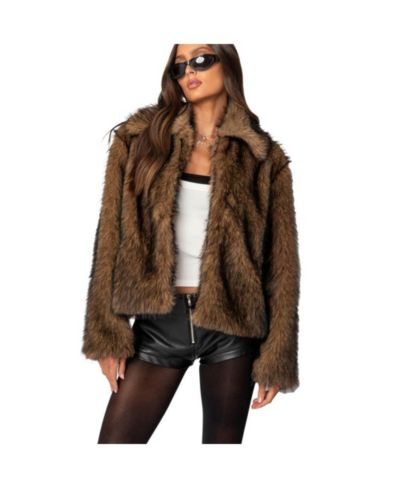 Куртка Edikted Womens Mob Wife Faux Fur