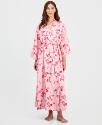 I.N.C. International Concepts Women's Lace-Trim Satin Robe, Exclusively at Macy's