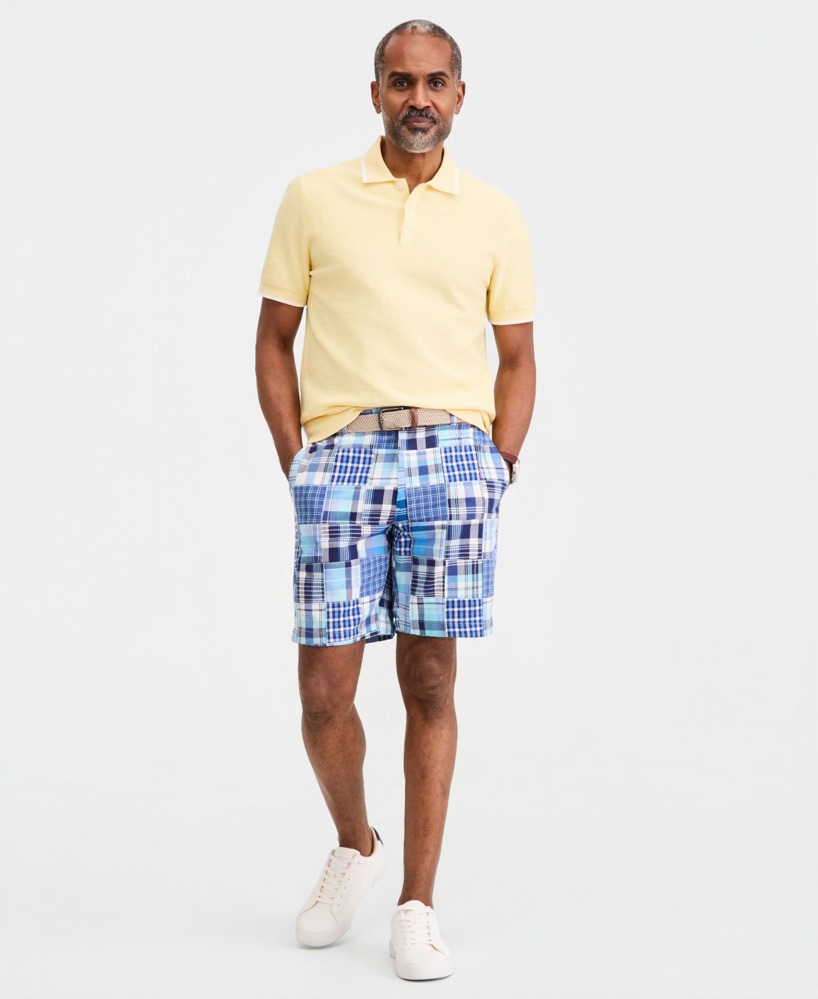 Мужские шорты Club Room Regular-Fit Madras Plaid Patchwork, 9"