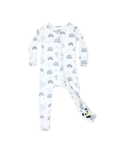 Bellabu Bear Baby Boys or Baby Girls Grey Rainbows Convertible Footie