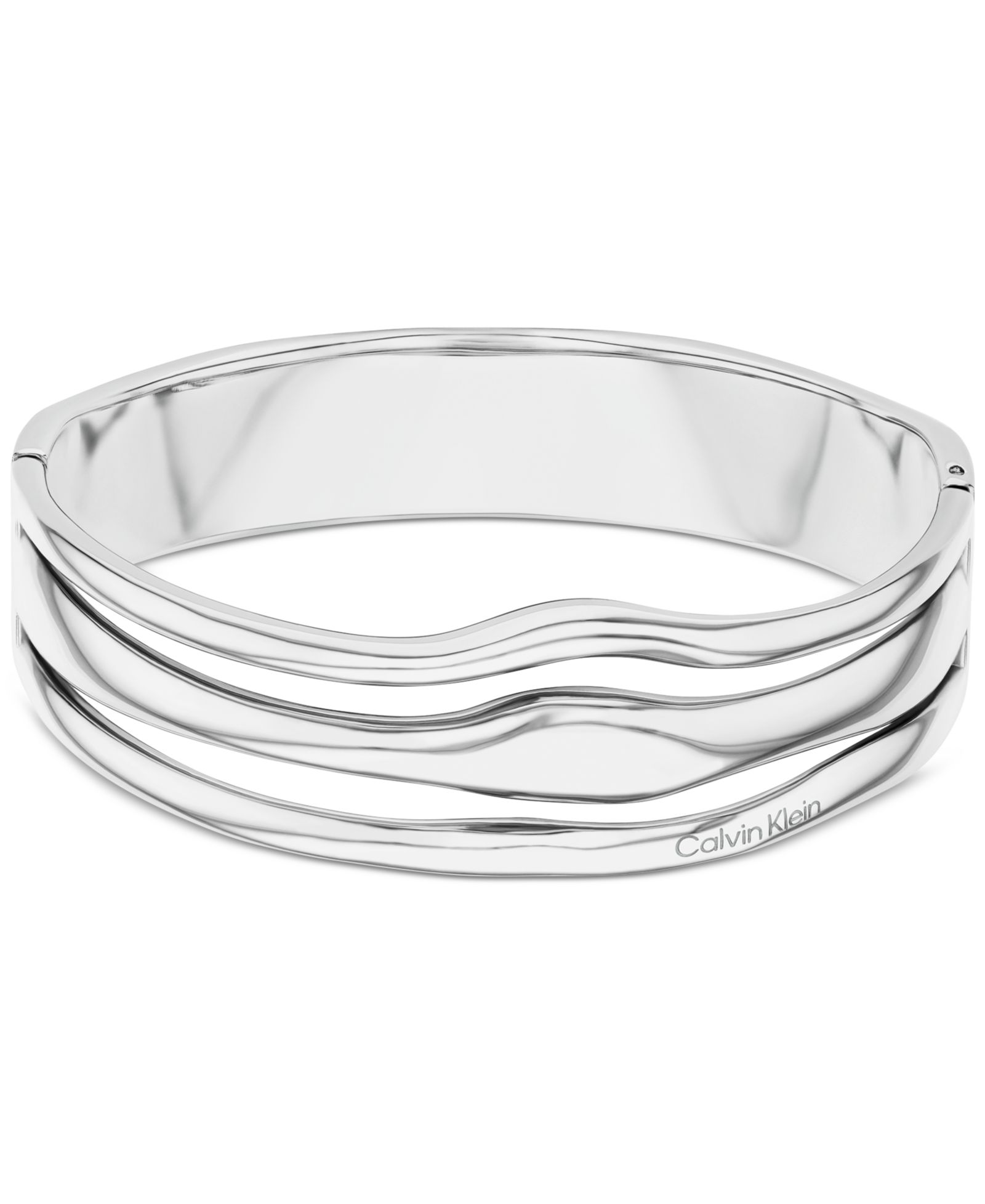 Calvin Klein Stainless Steel Wavy Triple-Row Bangle Bracelet