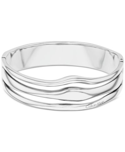 Calvin Klein Stainless Steel Wavy Triple-Row Bangle Bracelet