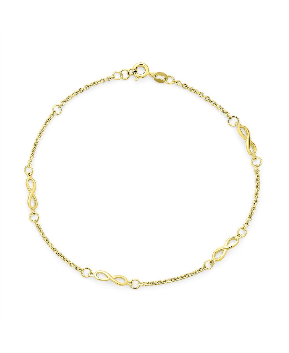 Bling Jewelry Dainty Love Knot Multi Infinity Anklet Ankle Bracelet Gold Sterling Silver