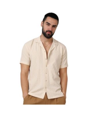 Men's Pale Yellow Micro Creased Shirt