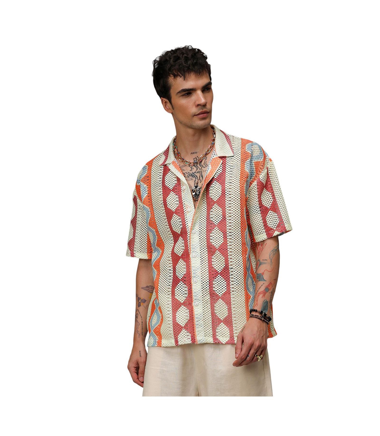 Geometric Block Oversized Shirt