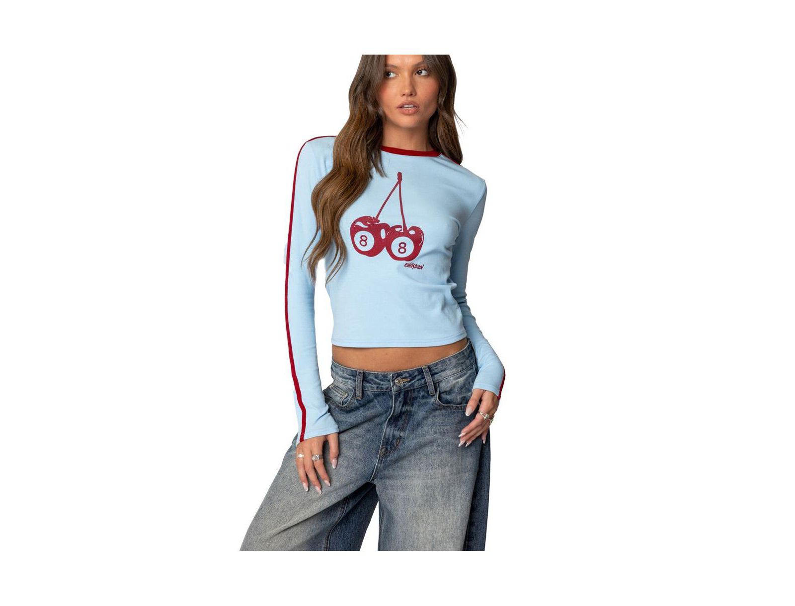 Edikted Women's Cherry 8 Long Sleeve T Shirt