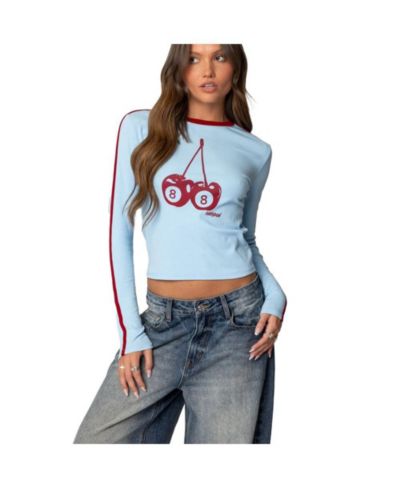 Edikted Женская футболка Cherry 8 Long Sleeve