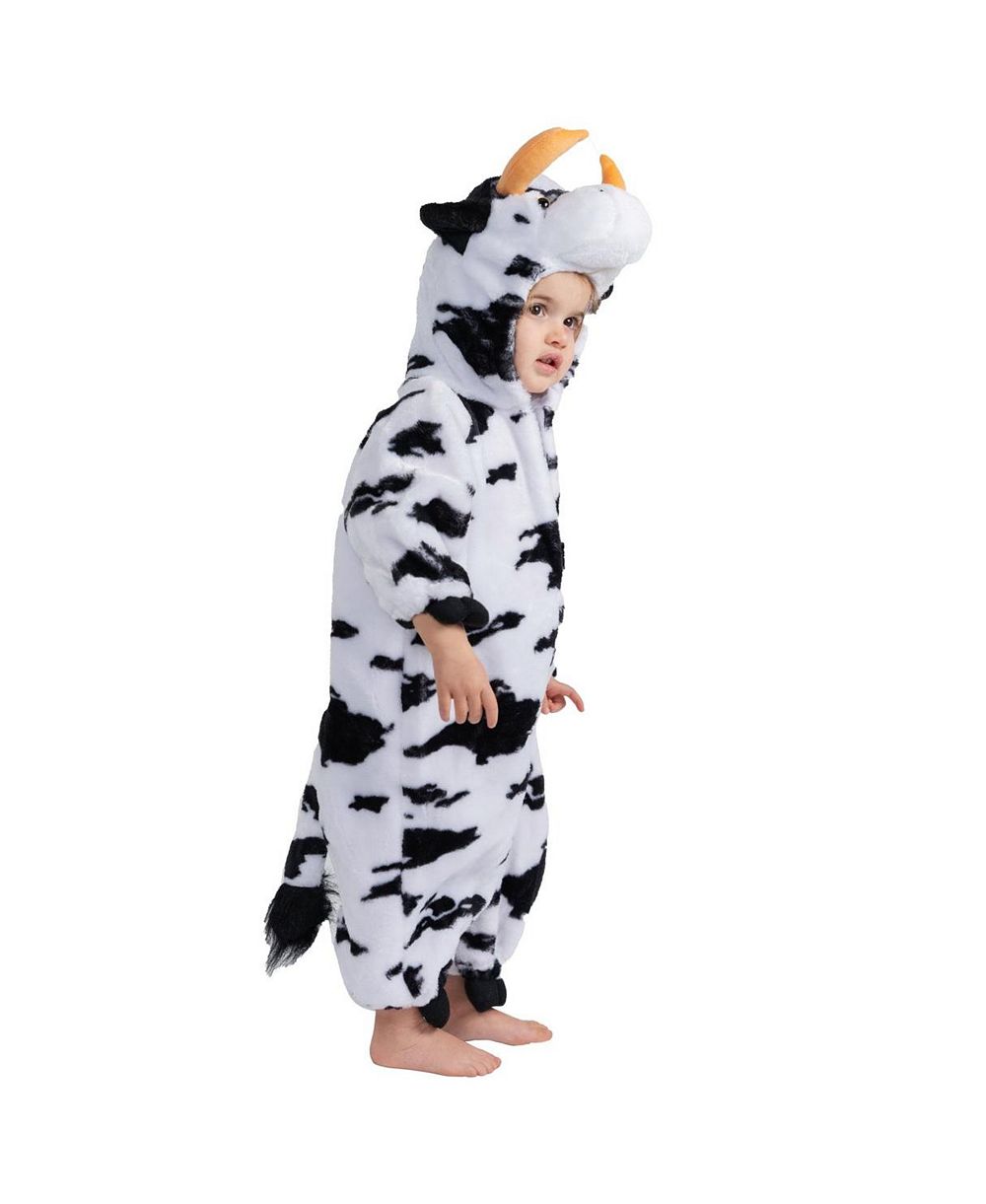 Cow Jumpsuit Costume with Horns & Tail - Toddlers Boys & Girls