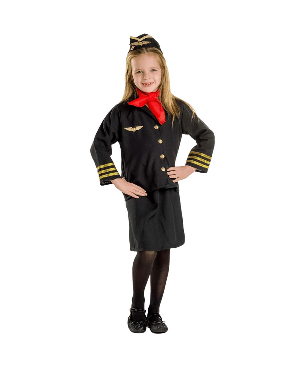Flight Attendant Costume Set - Toddlers Girls