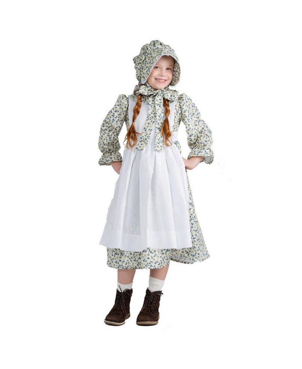 Dress Up America Детский костюм Pioneer: платье, фартук и чепчик