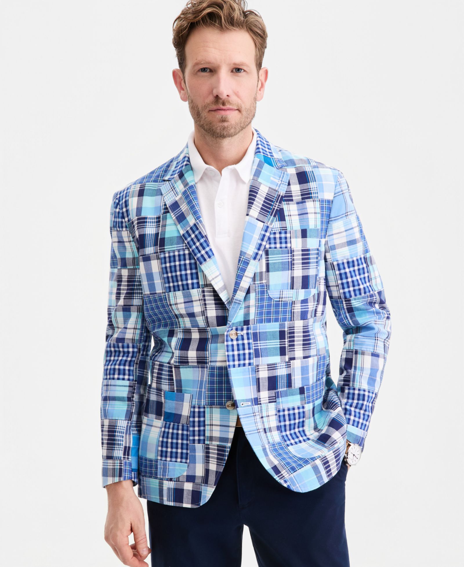Мужской блейзер Club Room Patchwork Madras Regular-Fit
