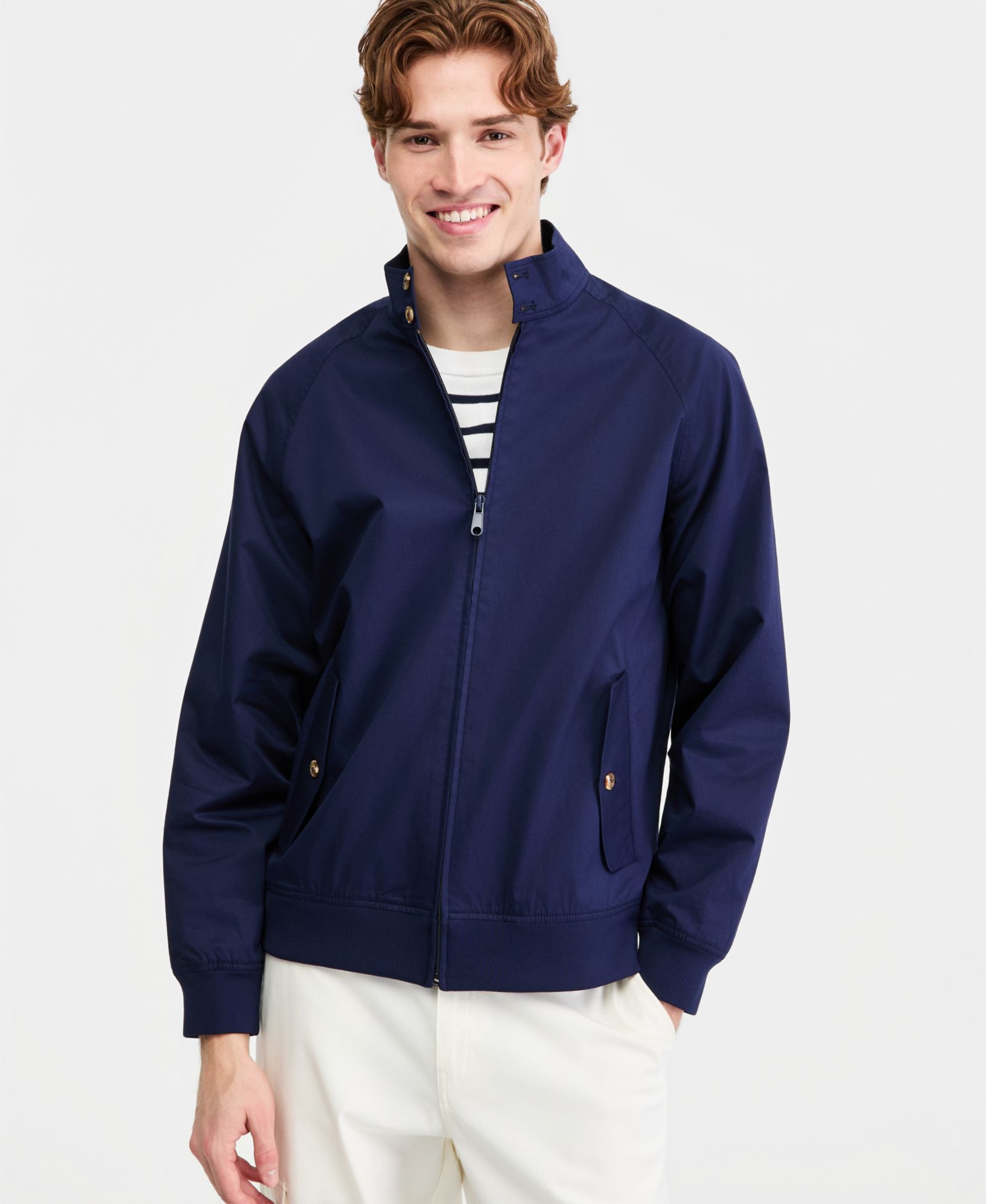 Club Room Men's Cotton-Blend Harrington Mock-Neck Jacket, Exclusively at Macy's