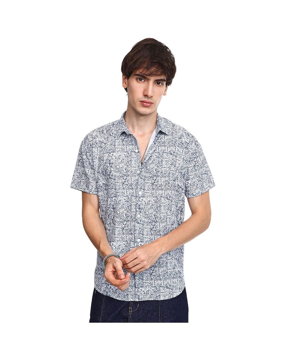 Мужская рубашка Campus Sutra Cream White & Indigo Blue Contrast Hazy